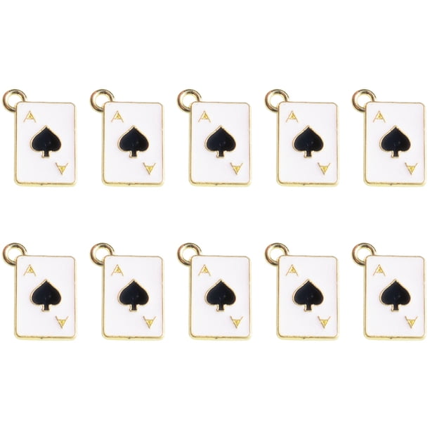 10 piezas de metal de metal de póker Charros de arete de arete Diy Pulsero de collar Joyas que fabrican colgantes