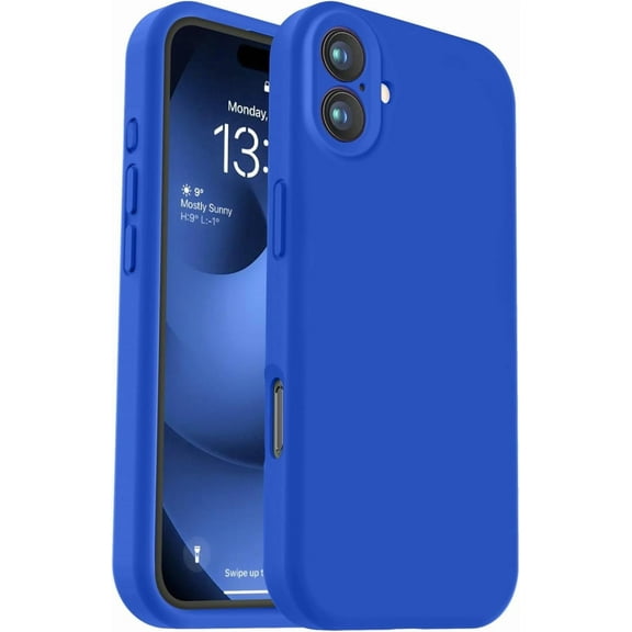 KOMI Compatible with iPhone 16 Case, Liquid Silicone Upgrade [Camera Protection] [Soft Anti-Scratch Microfiber Lining] Shockproof Phone Case for iPhone 16 6.1  inch Klein Blue
