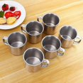 thumbnail image 1 of 6Pcs/Set Double Wall - Comfortable Wider Handle Stainless Steel Coffee Cup Small Camping Mugs Small Metal Cup Durable Tea Mug Cup for Camping, 1 of 4