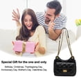 thumbnail image 5 of Bolso bandolera pequeño con cadena de diamantes, estilo cubo, de PU, para mujer, para viajes diarios, color negro, 5 of 5