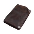 thumbnail image 2 of Cartera para hombre con bolsillo para dinero y cremallera, regalo de cumpleaños, monedero delgado y arrugado. Marrón oscuro, 2 of 8