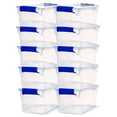 thumbnail image 1 of HOMZ 7.5-Quart Plastic Storage Bins with Latching Lids, Clear/Blue, 10 Pack, 1 of 10