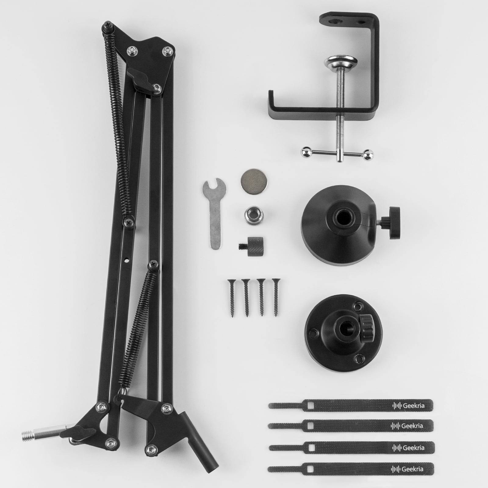 Geekria for Creators Microphone Arm Compatible with MXL 770, 990, 991, BCD-1, Mic Boom Arm with Table Flange Mount Adapter, Suspension Stand, Mic Scissor Arm, Desk Mount Holder