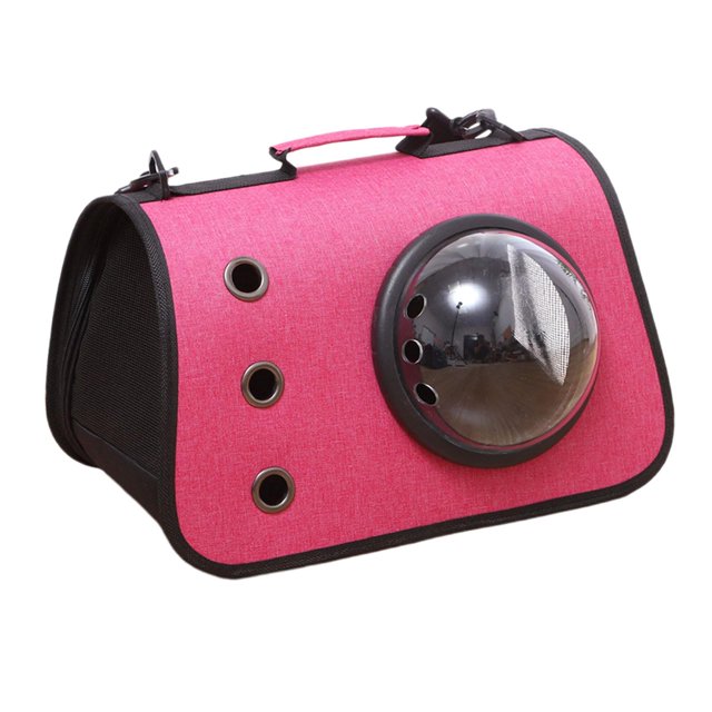 Bolsa para mascotas con portador de gato transparente con ventana de malla Rosado Yuyangstore transportín transparente para gatos