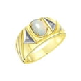 thumbnail image 6 of RYLOS Men's Rings 14K Yellow Gold Ring Classic Designer Style 8X6MM Oval Gemstone & Diamond Ring Opal October Birthstone Rings For Men Size 12, 6 of 7