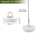 thumbnail image 2 of 2 Pcs Tapones para Bañera, Tapones de Caucho para Drenaje de Bañera 1-3/4" y Cadena de 15" con Perlas, Blanco, 2 of 6