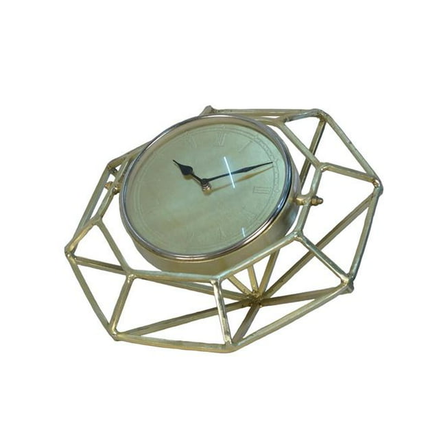 Benzara BM153650 Métal Table Horloge Diamant Design&44; Or