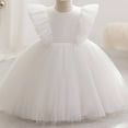 thumbnail image 2 of Little Girls Dresses Tutu Ruffle Sleeveless Casual Dress Kids Flower Wedding Birthday Clothes Sundress 3-8 Y, 2 of 9