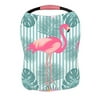 ECZJNT Tropical exotic pink flamingos palm leaves Nursing Cover Baby Breastfeeding Infant Feeding Cover Baby Car Seat Cover