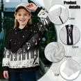 thumbnail image 6 of Uourmeti Music Note Print Kids Winter Sweatshirt Quarter Zip Up Pullover Long Sleeve Warm Comfy Casual Loose Top for Cold Weather Boys Girls Size 5-6, 6 of 7