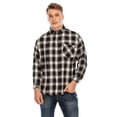 thumbnail image 2 of Men's Long Sleeve Plaid Shirt Button Down Regular Fit Shirts for Spring Fall 2XL-5XL,Red/Black, 2 of 9