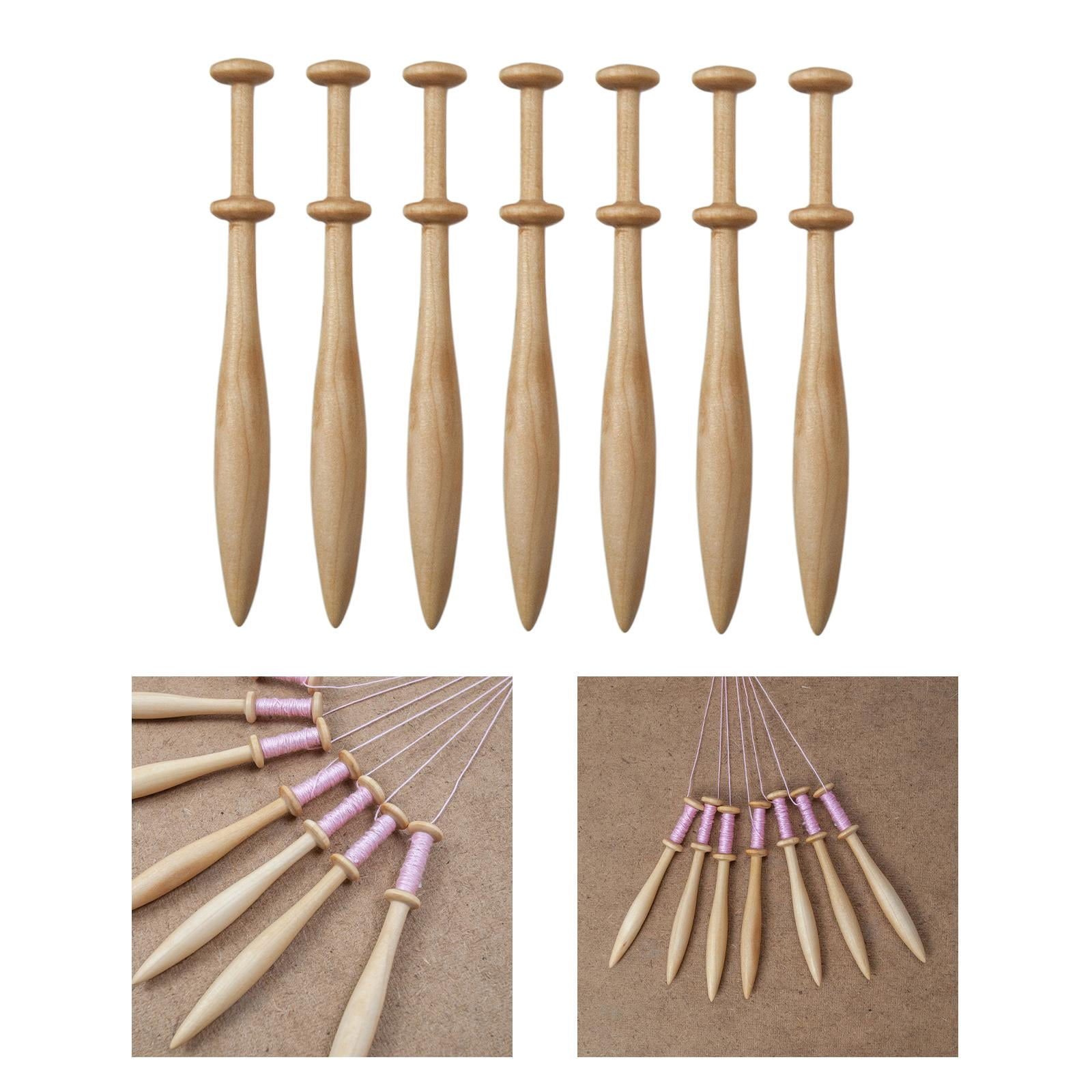 Abbraccia 7Pcs Lace Bobbins Weaving Tools Practical Weaving Supplies Adult Lace Making Hand Knitting Tools for Scarves Gloves Shoes