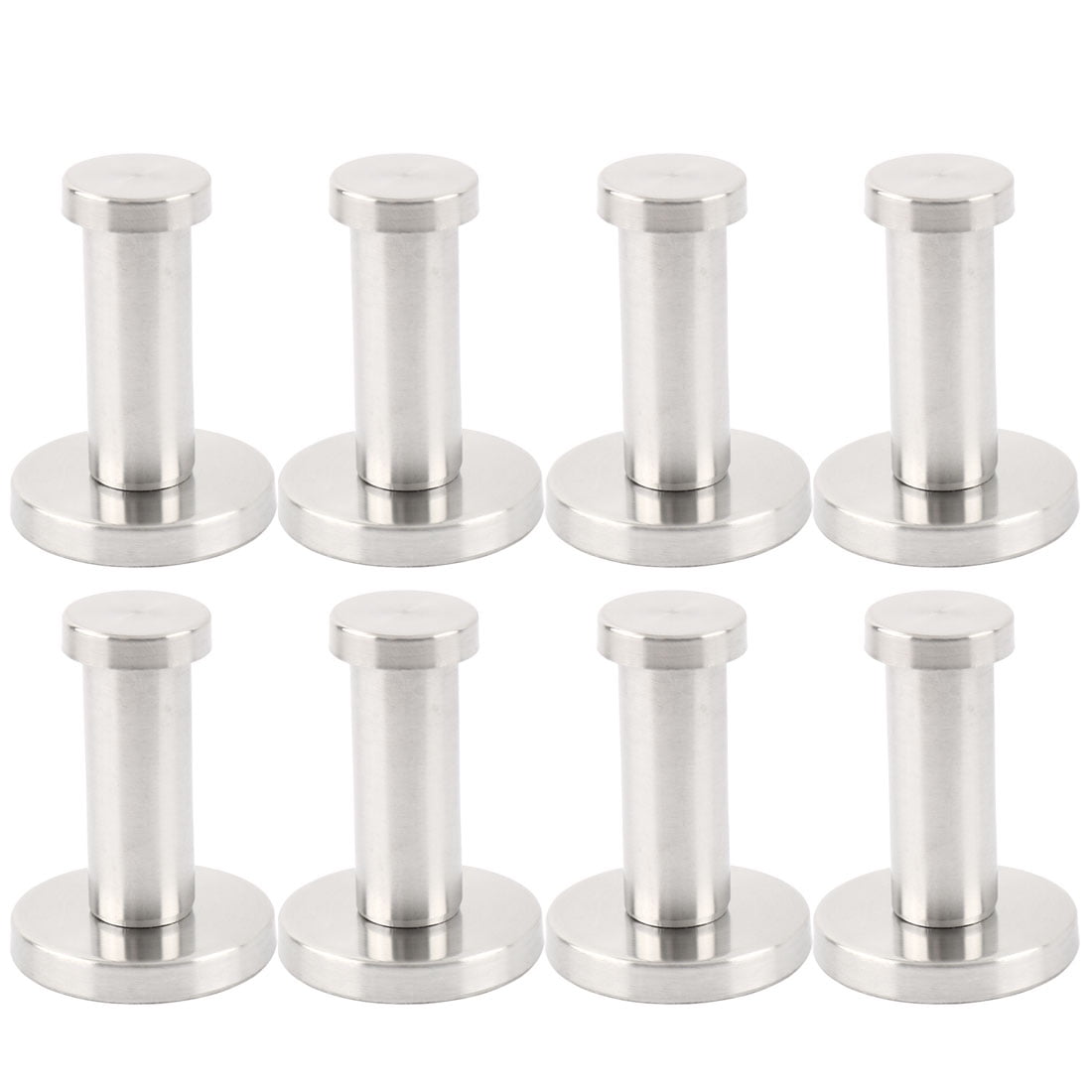 Uxcell 8pcs Stainless Steel Round Wall Mount Shower Robe Towel Coat Hooks