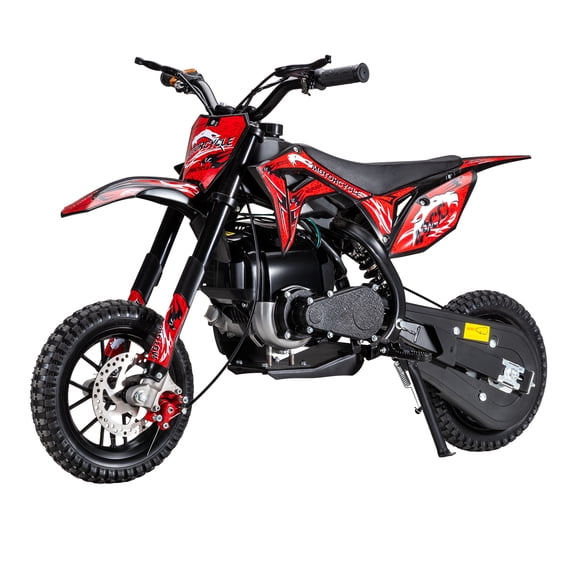 Thehsnt Kids Mini Dirt Bike, 40CC 4-Stroke Gas Powered Motorcycle with Off-Rode Tire, Shock Absorption, Front Rear Disc Brakes, Pocket Motorbike Up to 35KM/H Max Load 265LBS