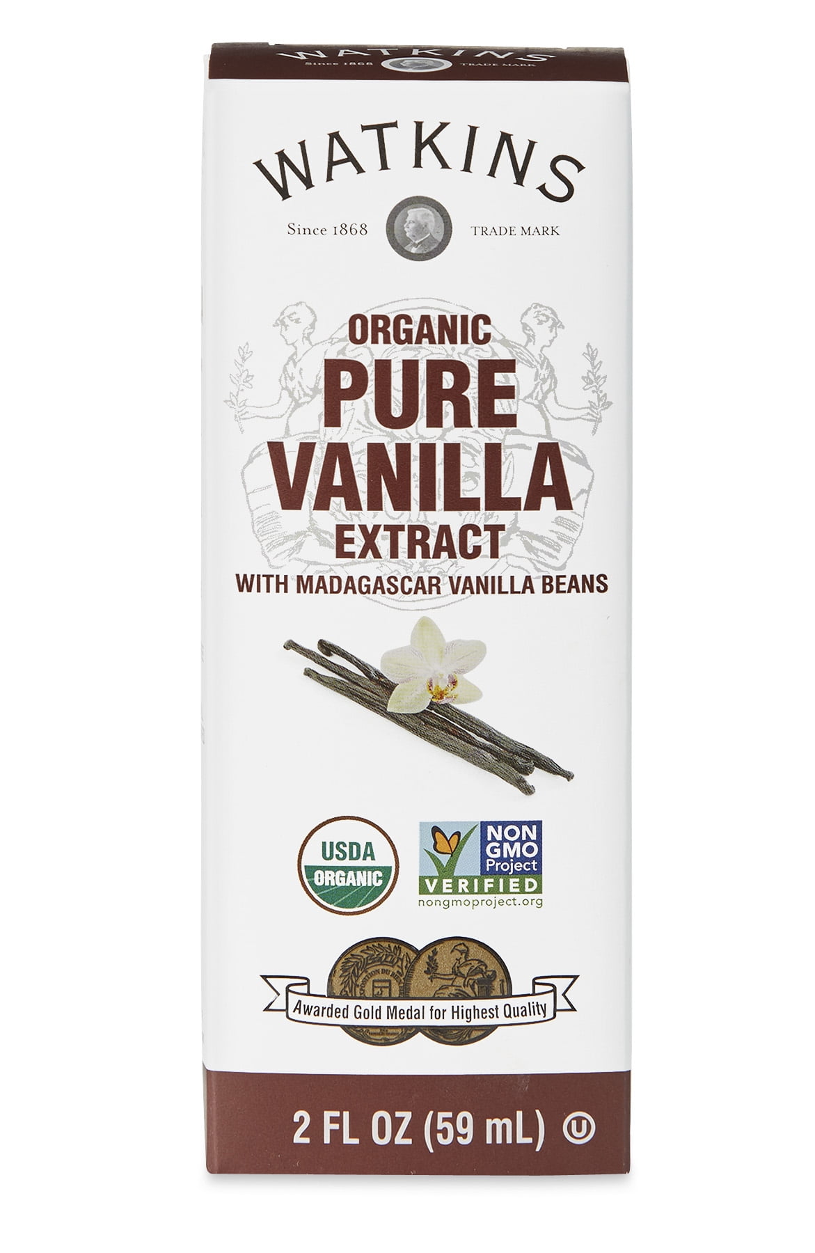 Watkins Organic Pure Vanilla Extract, with Madagascar Vanilla Beans, 2