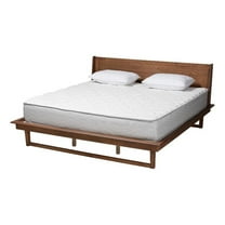 Bowery Hill Ash Walnut Finished Wood Queen Size Platform Bed