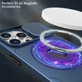thumbnail image 6 of ELEHOLD for iPhone 15 Magnetic Case,Rugged Hard PC Protective Case with Rotation Ring Holder Kickstand Sliding Camera Protector Compatible with Mag Safe for  iPhone 15, Blue, 6 of 6