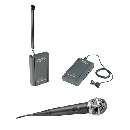 Audio Technica Professional VHF Wireless Lavaliere And Hand-Held Camcorder Microphone