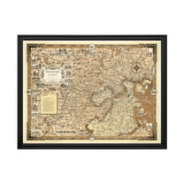 Boston Art, 1938 Vintage Map of Boston Massachusetts, MA History Wall Decor Gift, Old Boston Map - 24" x 18" Black Framed Print