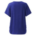 thumbnail image 6 of TXGREN t shirts for women Short Sleeves V Neck Plain Color Soft Loose Fitting Summer T Shirts Women women's t-shirts Blue+XXL, 6 of 6