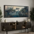 thumbnail image 3 of Large Framed Canvas Print Soft Blue & Yellow WildflowersWall Art Decorative Ready to Hang Painting for Living room Bedroom 60x30 inches Black Frame, 3 of 9