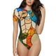 thumbnail image 1 of Fotbe Stained Glass Cat Art Body de Mujer con Cuello Redondo y Mangas Cortas, Sin Mangas Ajustado, Suave, Cómodo y Básico-Medium, 1 of 7
