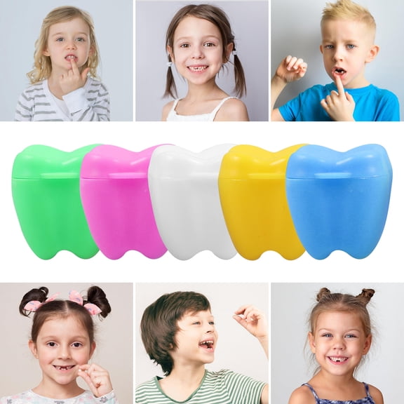 MEIBUTYUP Tooth Container Assorted Color Plastic Keepsake Durable Storage for Memories
