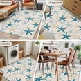 thumbnail image 5 of Ocean Blue Starfish Area Rugs 4'x6', Washable Small Throw Rugs for Office Bathroom, Summer Coastal Beach Vintage Indoor Outdoor Rug Non-Slip Low Pile Carpet Runner Reversible Floor Mats, 5 of 8