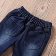 thumbnail image 5 of Toddler Girls Flare Pants Wide Leg Jeans Ruffle Bell Bottoms High Waist Ripped Jeans Denim Pants, 5 of 7