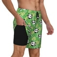 thumbnail image 2 of Yiaed Cartoon Panda And Leaf 1 Print Mens Swim Trunks Bathing Suit Compression Liner Beach Swim Shorts Swimwear Quick Dry Zipper Pocket No-Chafing Board Short-, 2 of 6