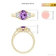 thumbnail image 4 of ANGARA Natural Three Stone 1.15 ct Amethyst and Half Moon Diamond Ring in 14K Yellow Gold for Women (Size-8x6mm) | February Birthstone, Anniversary, Jewelry Gift for Women | Natural Amethyst Ring, 4 of 9