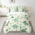 thumbnail image 2 of Homewish Green Dinosaur Animal Twin Bedding Sets 7-Piece, Kawaii Cartoon Style Bedding Comforter Set, Teens Kids Boys Girls Reversible Sheet Sets, Super Cozy Room Decor, 2 of 7