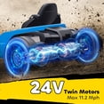 thumbnail image 3 of Qaba Electric Go Kart with 24V 9Ah Battery, Dual 150W Motors, Adjustable Seat & 11.2MPH High Speed, Slow Start, 5-Point Harness, for 6-12 Years, Blue, 3 of 9