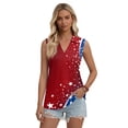 thumbnail image 4 of 250 Years American Flag 250th Anniversary USA T-Shirt Womens Sleeveless Shirts Printed Golf Polo Shirts, 4 of 5