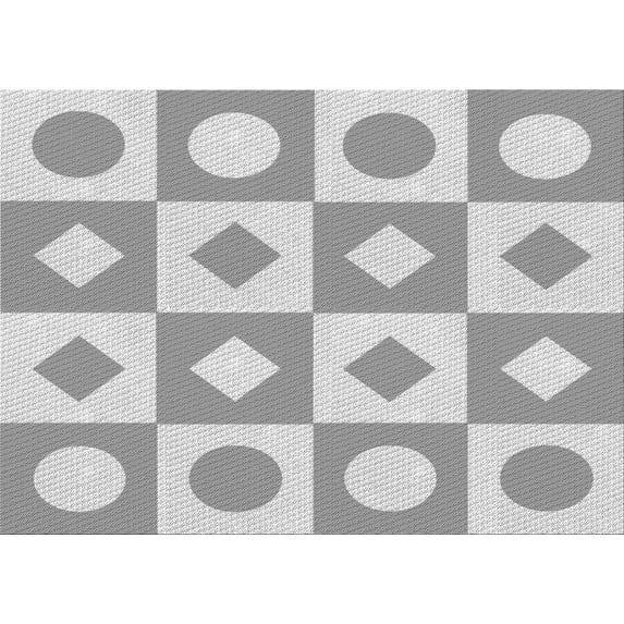 Ahgly Company Indoor Rectangle Patterned Gunmetal Gray Area Rugs, 8' x 10'