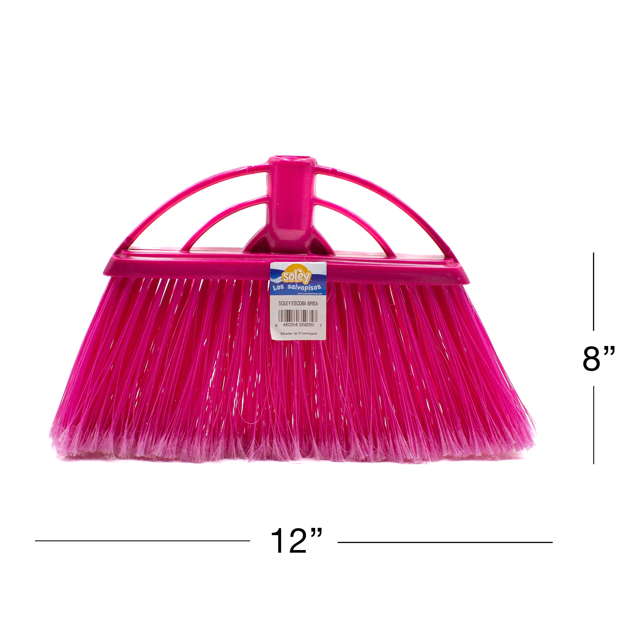 Soley, Brisa PVC Monofilament Broom, 12 in x 8 in, 1 Count,  Variety of Colors, Plastic