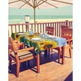 thumbnail image 2 of Hokiten Outdoor Tablecloths with Umbrella Hole & Zipper, Summer Sunflower Rectangle Tablecloth 52x70 Inch, Watercolor Pastoral Mountain Flowers Waterproof Table Cloth, Patio/Pool/Picnic Table Covers, 2 of 7
