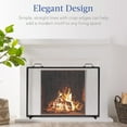thumbnail image 5 of 38x27in Single Panel Fireplace Screen Handcrafted Steel Mesh Spark Guard Décor with Handles and Stabilizing Feetfor for Living Room, Bedroom - Black, 5 of 5
