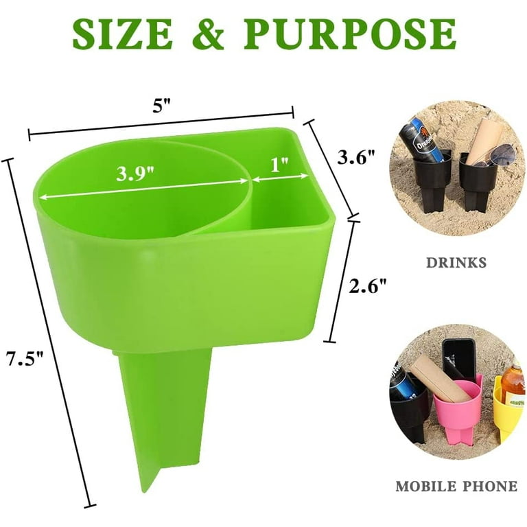 Seafly Pack of 5 Portable Beach Cup, Beach Drink Holder, Multifunctional  Sand Cup Holder, Beach Cup Holder, Sand Cup Holder, Stackable Beach Cup  Holder for Drinks, Keys : : Home & Kitchen