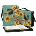 thumbnail image 3 of FOR U DESIGNS Sunflower Cock Bible Case Bag Portable Bible Case PU Leather Waterproof Bible Carrying Bag for Men Size X-Large Fully expandable Bible Case Bag Book Carrying Case, 3 of 7