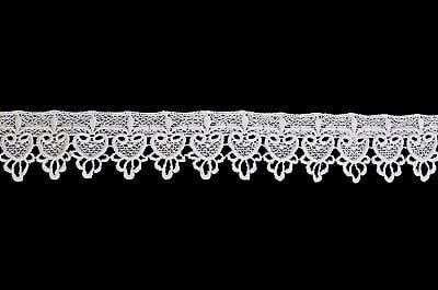 Lily 1.75/" White Ruffled Gathered Raschel Lace Trim Sewing Notions Wholesale