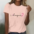 thumbnail image 2 of Alkepwun Breast Cancer Printed Shirts for Women Sunflower Pink Ribbons T-Shirt Breast Cancer Awareness Tee Tops, 2 of 4