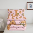 thumbnail image 5 of Manfei Lovely Capybara Twin Comforter Sets,Kawaii Monogram J Bedding Set,Pink Brown,Pink Reversible,2pcs,1 Comforter and 1 Pillowcase, 5 of 7
