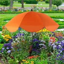 Sltwyw Garden Parasol with Plant Stake - Large Outdoor Umbrella for Potted Plants Sunlight Shade and Rain Protection Garden Accessory