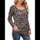 thumbnail image 2 of Camiseta Tipo Túnica de Larga con Cuello Cuadrado para Mujer, Holgada, de Cintura Alta, Estampada, para Otoño Flores Pequeñas L, 2 of 10