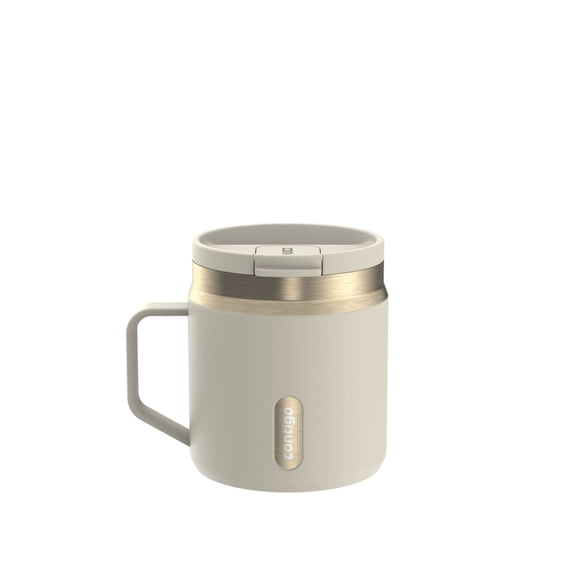 Contigo 14 oz SnapSeal Leak-Proof Stainless Steel Coffee Mug – Keeps Drinks Hot, Office & Home Friendly, Easy-Sip Lid, Cream/Champagne