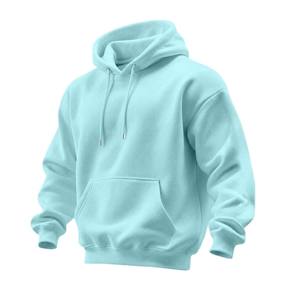 Hsovts Light Blue Sweatshirts for Men Long Sleeve Hooded Sweatshirts Heavyweight Pullover Hoodies Essentials Casual Fleece Hoodie with Drawstring XL