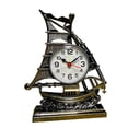 thumbnail image 4 of Table Clocks Home Decor Sailing Sculpture Desk Clock for Office Bedroom Kids Black, 4 of 8