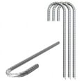 thumbnail image 1 of Estacas de refuerzo Gancho U/J Extra resistente, 【12 pulgadas de largo suficiente】 Estacas de acero recubiertas a prueba de óxido de 1/4 pulgadas Anclajes de tierra, estaca de jardín (gancho, 1 of 5