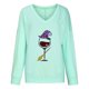 thumbnail image 4 of Sudadera clásica de manga larga con cuello en V y estampado de Halloween para mujer Pompotops FGAJ15765, 4 of 6